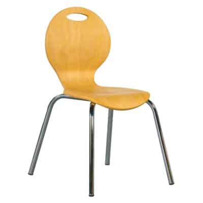 Stapelstuhl IRON mit Sitzschale natur