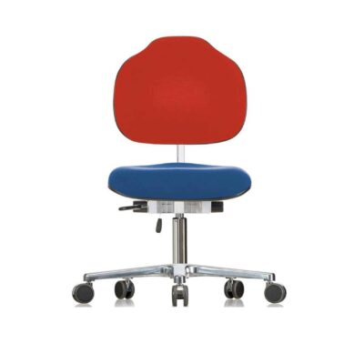 WERKSITZ Erzieherstuhl mit Rollen und Ergolehne aus Stoff