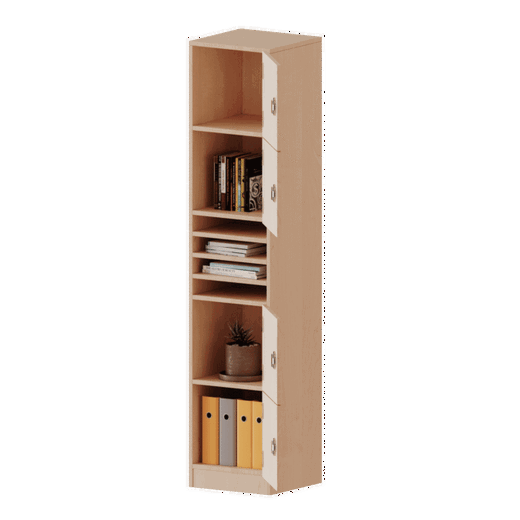 F4145SFFLI Schließfachschrank, 5 Ordnerhöhen – 4 Schließfächer und Kleinfächer – Serie evo180 - F4145SFFLI