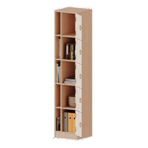 F4145SFPLI Schließfachschrank, 5 Ordnerhöhen – 5 Schließfächer und Postfächer – Serie evo180 - F4145SFPLI