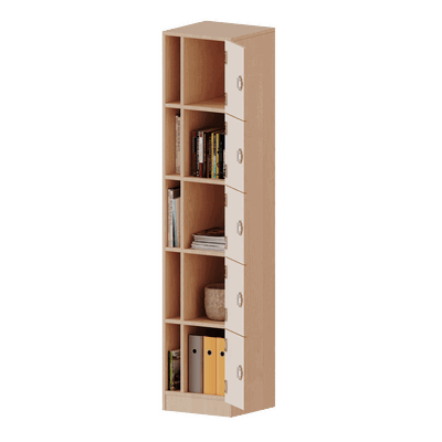 Schließfachschrank, 5 Ordnerhöhen – 5 Schließfächer und Postfächer – Serie evo180