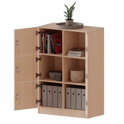 Schließfachschrank, 3 Ordnerhöhen - 6 Schließfächer - Serie evo180