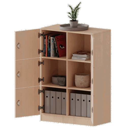 F8043SF Schließfachschrank, 3 Ordnerhöhen – 6 Schließfächer – Serie evo180 - F8043SF