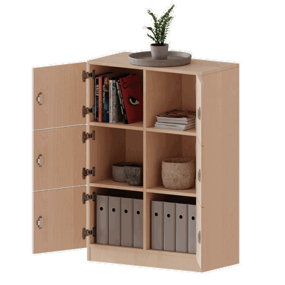 Schließfachschrank, 3 Ordnerhöhen – 6 Schließfächer – Serie evo180