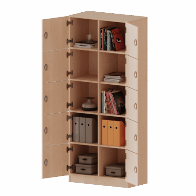 Schließfachschrank, 5 Ordnerhöhen - 10 Schließfächer - Serie evo180