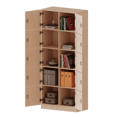 Schließfachschrank, 5 Ordnerhöhen – 10 Schließfächer – Serie evo180