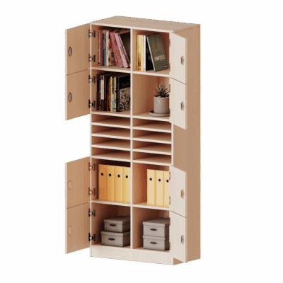 Schließfachschrank, 5 Ordnerhöhen - 8 Schließfächer und Postfächer - Serie evo180