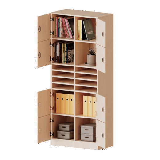 F8045SFF Schließfachschrank, 5 Ordnerhöhen – 8 Schließfächer und Postfächer – Serie evo180 - F8045SFF