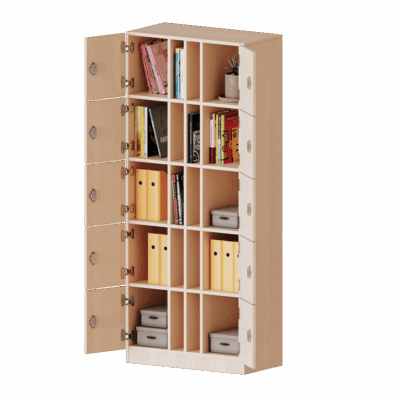 Schließfachschrank, 5 Ordnerhöhen - 10 Schließfächer und Postfächer - Serie evo180