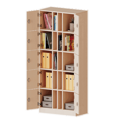 Schließfachschrank, 5 Ordnerhöhen – 10 Schließfächer und Postfächer – Serie evo180