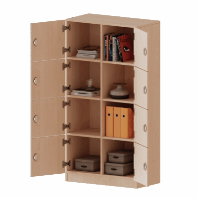 Schließfachschrank, 4 Ordnerhöhen - 8 Schließfächer - Serie evo180