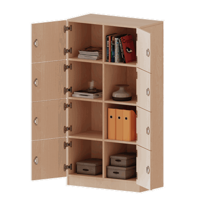 Schließfachschrank, 4 Ordnerhöhen – 8 Schließfächer – Serie evo180