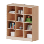 Taschenregal, 3 Ordnerhöhen – 12 halbhohe Fächer – Serie evo180 - R10543KLRB