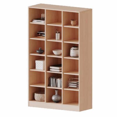 Taschenregal, 4,5 Ordnerhöhen - 18 halbhohe Fächer - Serie evo180