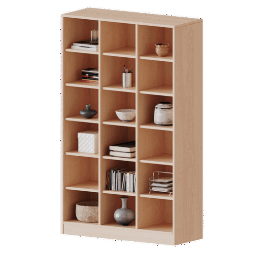 R105445KLRB Taschenregal, 4,5 Ordnerhöhen – 18 halbhohe Fächer – Serie evo180 - R105445KLRB