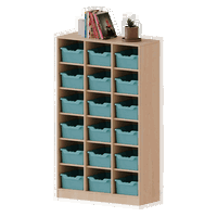 Taschenregal, 4,5 Ordnerhöhen - 18 halbhohe Fächer mit ErgoTray-Boxen - Serie evo180 – Bild 2