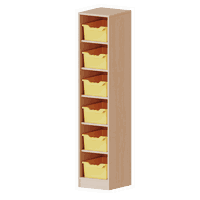 Taschenregal, 4,5 Ordnerhöhen - 6 halbhohe Fächer mit ErgoTray-Boxen - Serie evo180