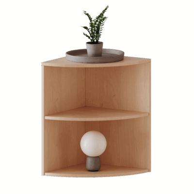 Außenecke Aufsatzregal, 2 Ordnerhöhen - Serie evo180