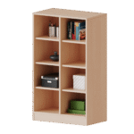 Taschenregal, 3 Ordnerhöhen – 8 halbhohe Fächer – Serie evo180 - R7043KLRB