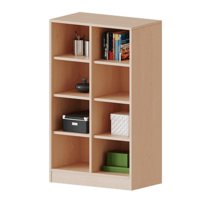 Taschenregal, 3 Ordnerhöhen – 8 halbhohe Fächer – Serie evo180