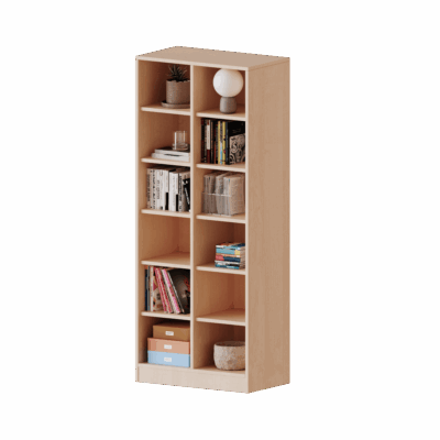 Taschenregal, 4,5 Ordnerhöhen - 12 halbhohe Fächer - Serie evo180