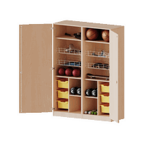 Sportschrank, 5 Ordnerhöhen - 4 Ballkörbe, 6 hohe ErgoTray-Boxen - Serie evo180