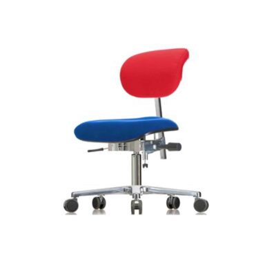 WERKSITZ Erzieherstuhl mit Rollen und Thoraxlehne aus Kunstleder