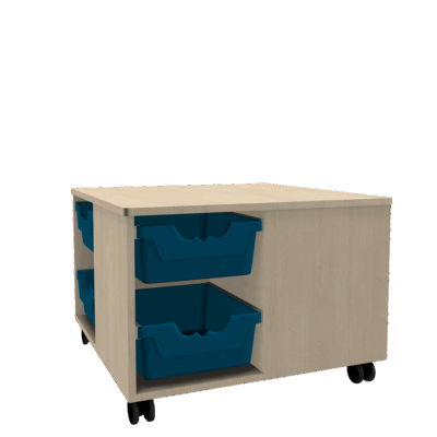 Spielinsel A-Toll Midi CS, mit 8 hohen Ergo Tray Boxen C2, fahrbar