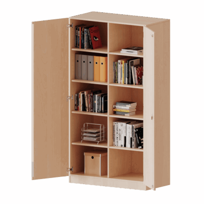 ErgoTray Schrank, dreireihig, 5 Ordnerhöhen - mit Mittelwand, ohne Boxen - evo180 Serie