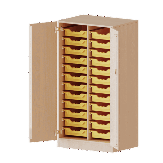 e70535tk ErgoTray Schrank, zweireihig, 3,5 Ordnerhöhen – mit 24 flachen ErgoTray-Boxen – evo180 Serie - e70535tk