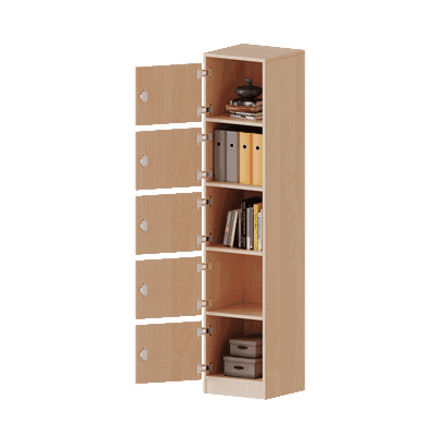 Schließfachschrank, 5 Ordnerhöhen – 5 Schließfächer – Serie evo180