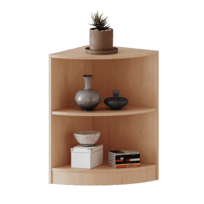 Außeneckregal Viertelkreis, 2 Ordnerhöhen - Serie evo180