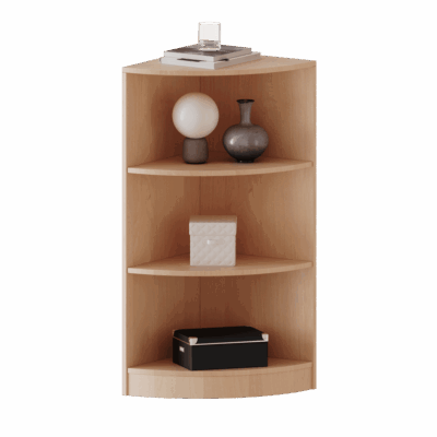 Außeneckregal Viertelkreis, 3 Ordnerhöhen - Serie evo180