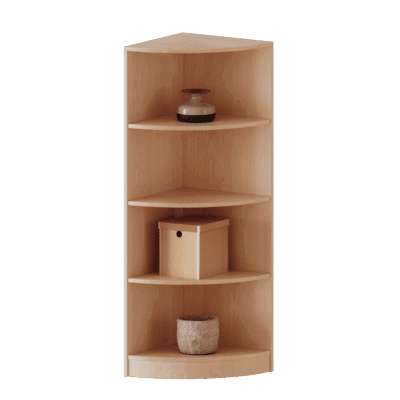 Außeneckregal Viertelkreis, 4 Ordnerhöhen - Serie evo180