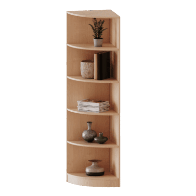 Außeneckregal Viertelkreis, 5 Ordnerhöhen - Serie evo180