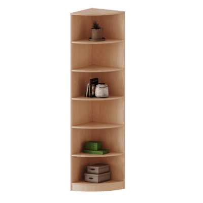 Außeneckregal Viertelkreis, 6 Ordnerhöhen - Serie evo180