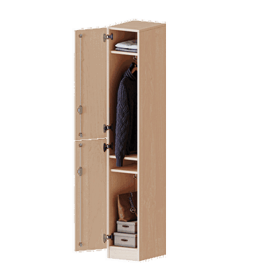 Spind-Schrank, 5 Ordnerhöhen – 2 Türen übereinander – Serie evo180