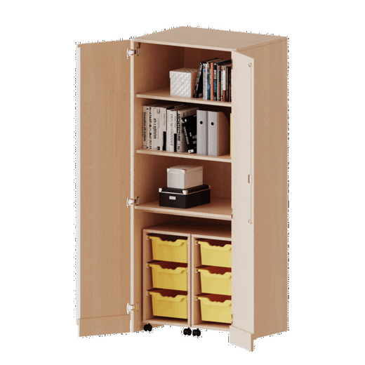 t806g2g3r Garagenschrank, 2 Container mit je 3 hohen ErgoTray Boxen – Serie evo180 - t806g2g3r
