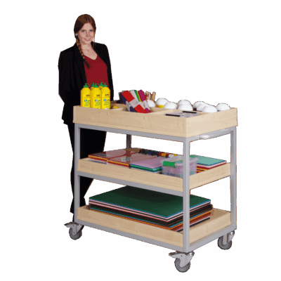 Vorbereitungswagen fahrbar mit 3 Ablagen