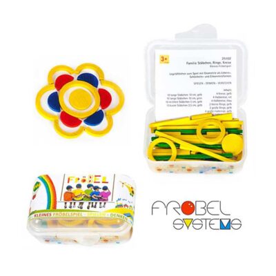 Kleines Fröbelspiel - Familie Stäbchen, Ringe, Kreise