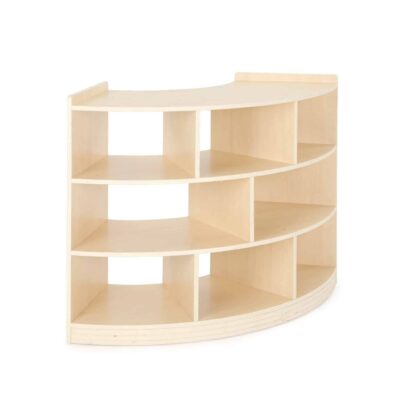 Viertelkreisschrank "Owlaf" mit 3 Böden, 8 Fächern