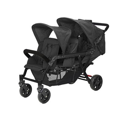 Familidoo Drillingswagen 3-Sitzer (Schwarz)