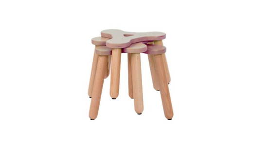 180306-180307-180308 Trio Hocker farblos aufgestapelt Trio 3-Bein-Hocker natur - 180306 180307 180308 Trio Hocker farblos aufgestapelt