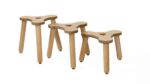 Trio 3-Bein-Hocker natur - 180306 180307 180308 Trio Hocker farblos
