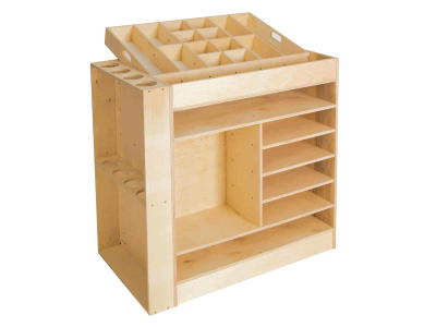Echtholz Materialschrank mit Organizer