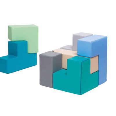 Kleines Würfel-Baustein-Set (Blau-Töne)