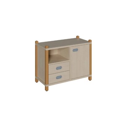 Stollenschrank mit 2 Dekorschüben und Tür Höhe 60 cm