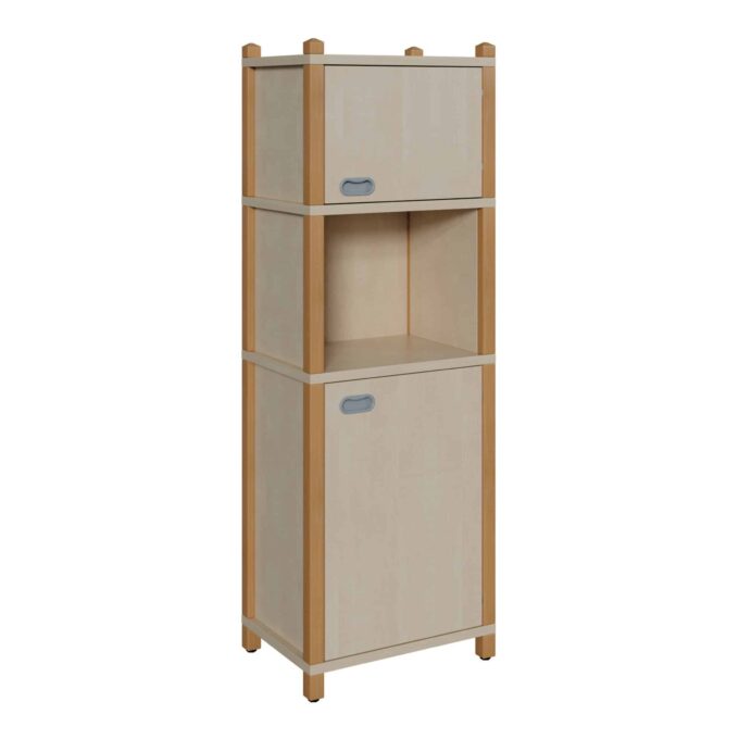 Stollenschrank mit 2 Türen und Regal