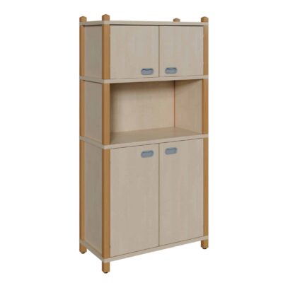 Stollenschrank mit 4 Türen und Regal