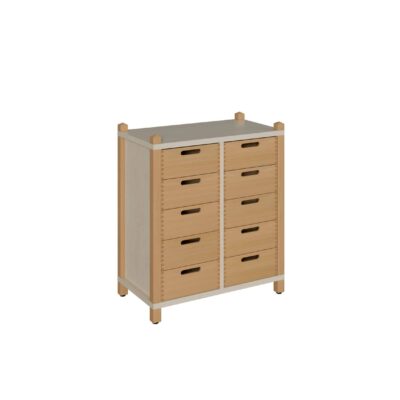 Stollenschrank mit Massivholzschüben